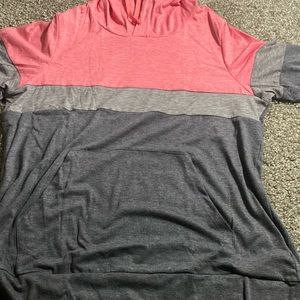pink,light grey and dark grey, large hoodie